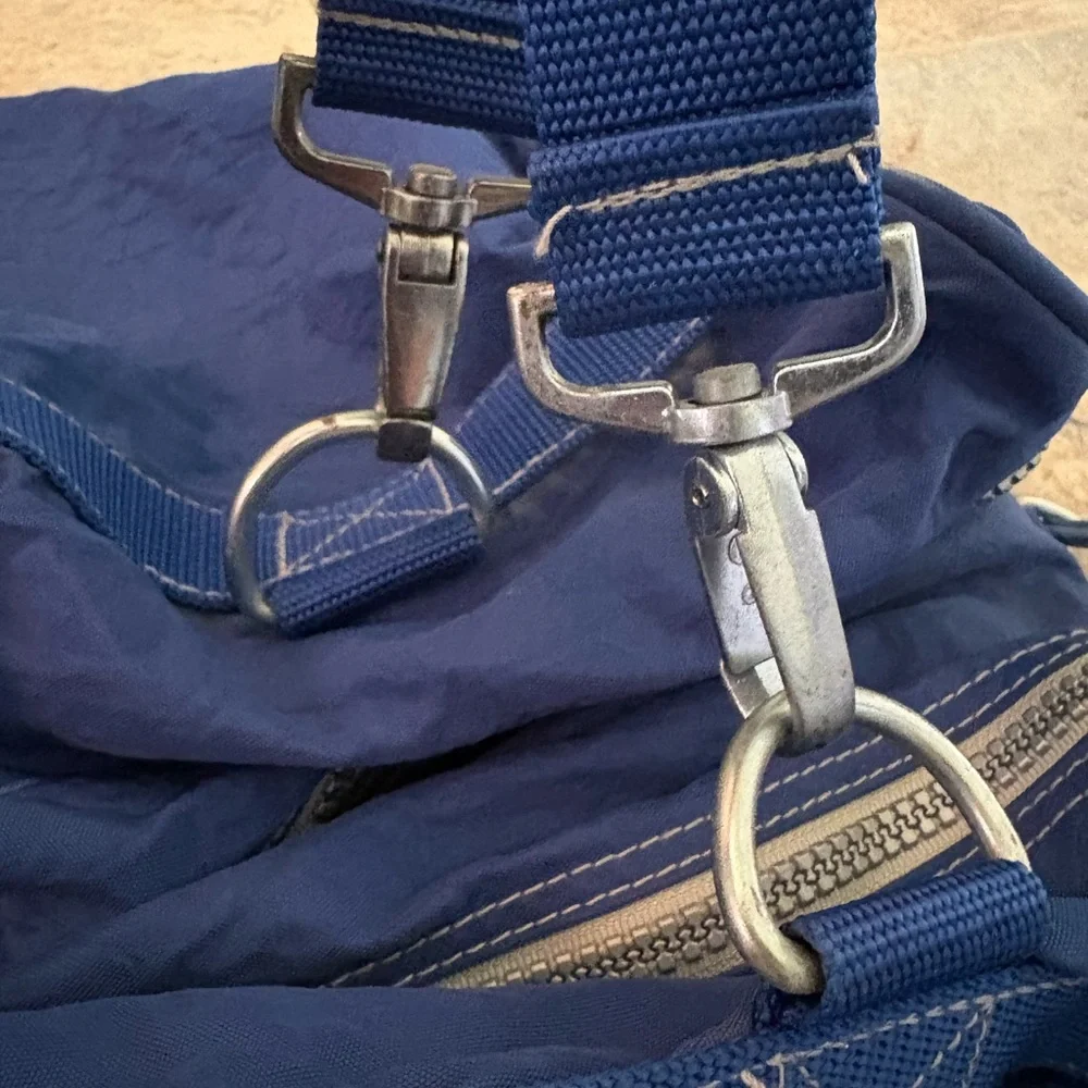 Vintage Pepsi Royal Blue Duffel Bag Travel Zip Snap Logo Rare 90s Dual Handle
